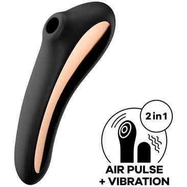 Satisfyer Dual Kiss Clitoris Sucker and Vibe 2 in 1 Black